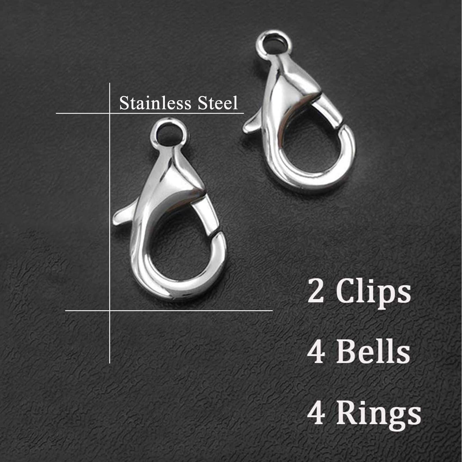 IVIA PET 4 Sets Cat Bell for Dog Collar Charm Training Pet X-S, Silver