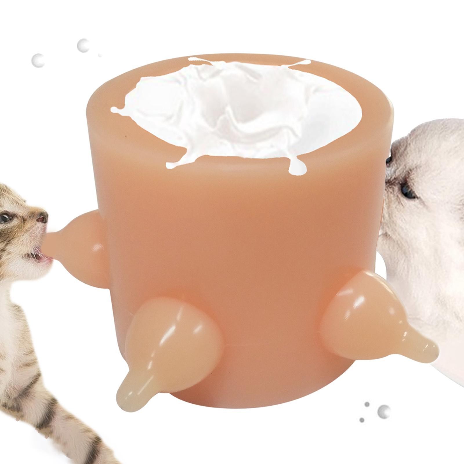 Kitten Bubble Milk Bowl Silicone with 5-Nipples Pet Nursing Bottle Puppy Milk