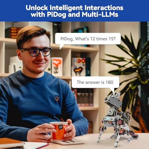 PiDog AI Robot Dog Kit for Raspberry Pi 5/4/3B+/Zero 2W, Openclaw LLMs Pidog