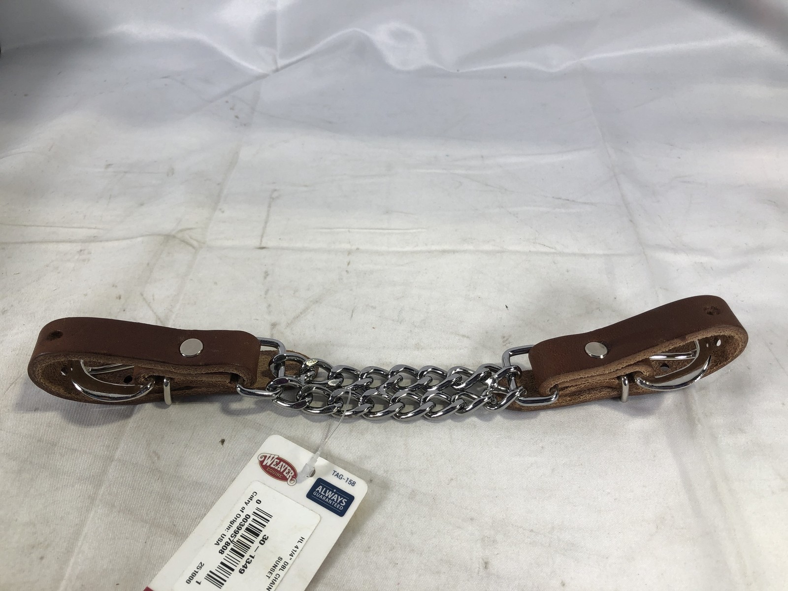 Weaver Equine Leather Curb Strap HL 41 1/4″ DBL CHAIN CURB STRAP,Sunset