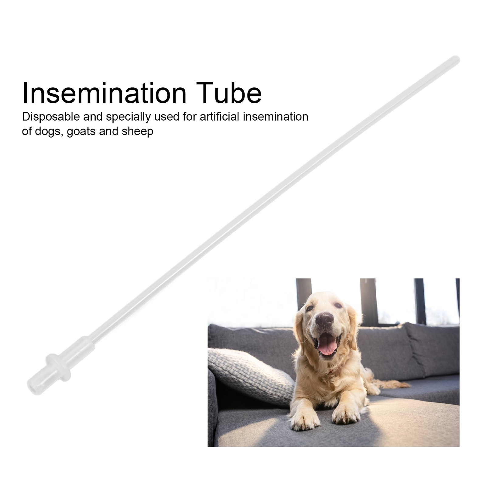 50PCS 10in Artificial Insemination Rod Transparent Disposable Insemination T-DSO
