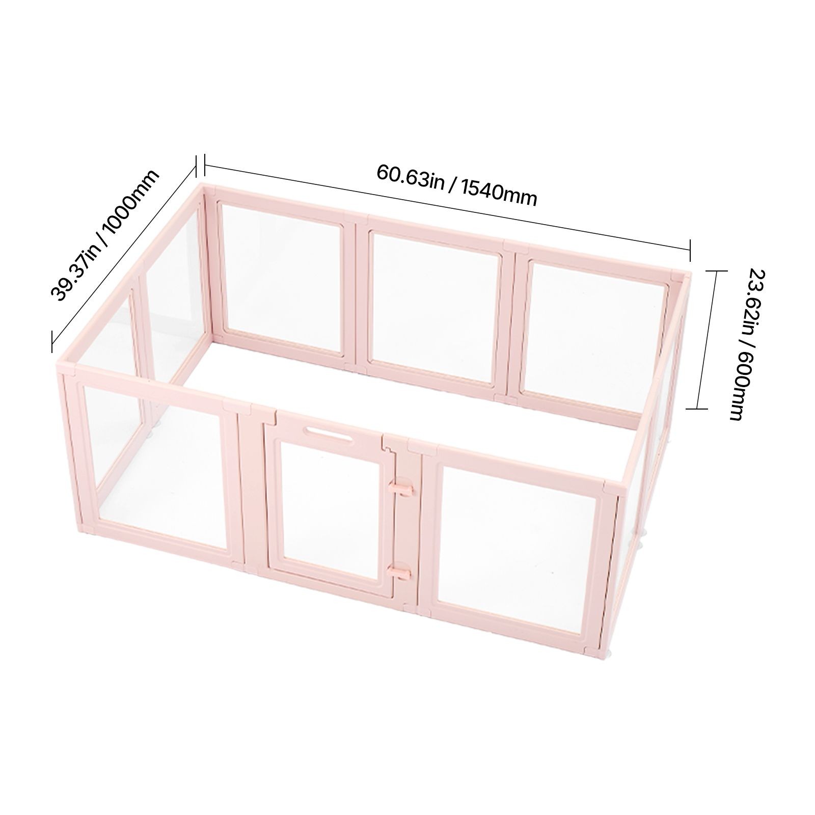 Plastic Dog Whelping Pen with Windows, 60x39x23 in, Waterproof Puppy Playpen