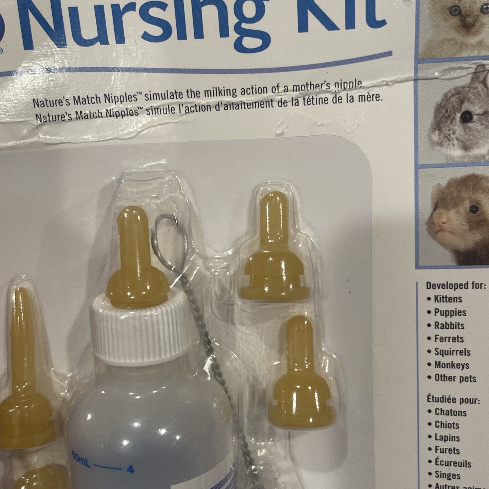 2x PetAg Kitten Puppy + Nursing 2oz Bottle Replacement Nipples Cat Small Animals