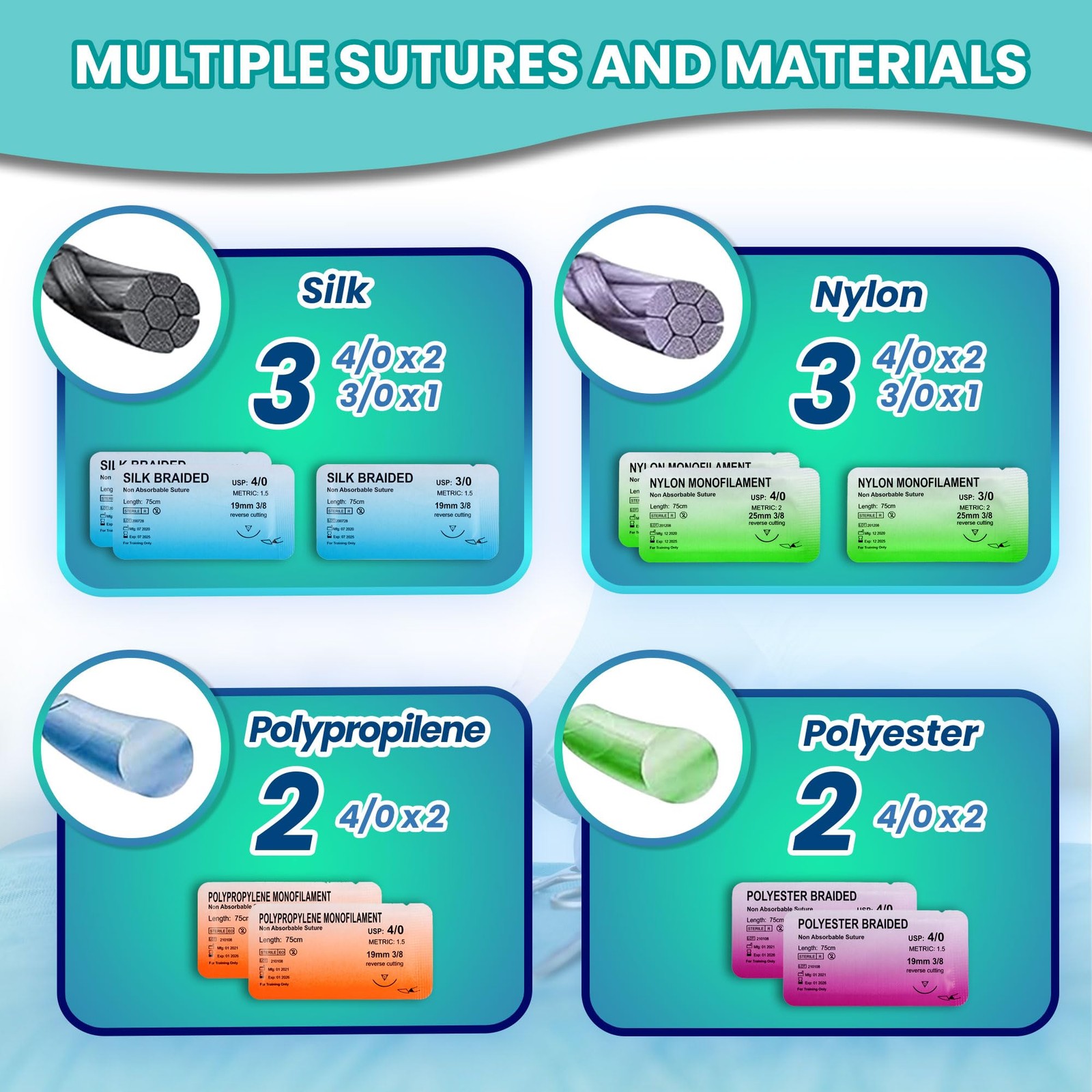 New Best Suture Practice Kit for Medicine and Vet Students, with Multilanguage