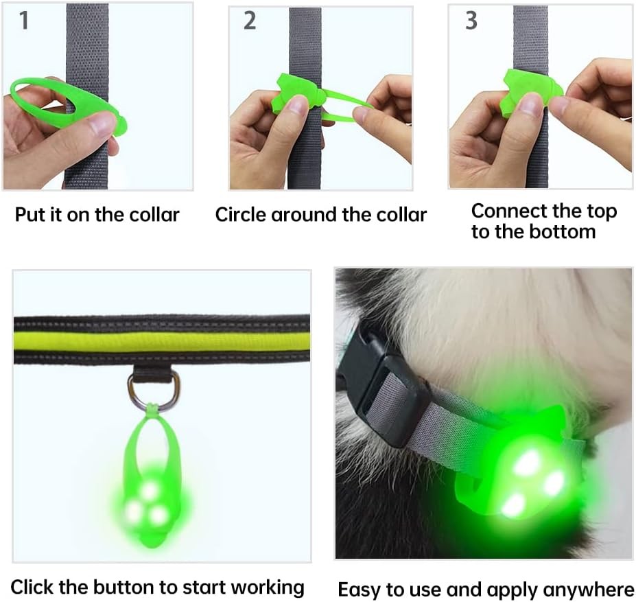LaRoo Dog Lights for Night Walking, LED Collar 1th Gen, Green-A