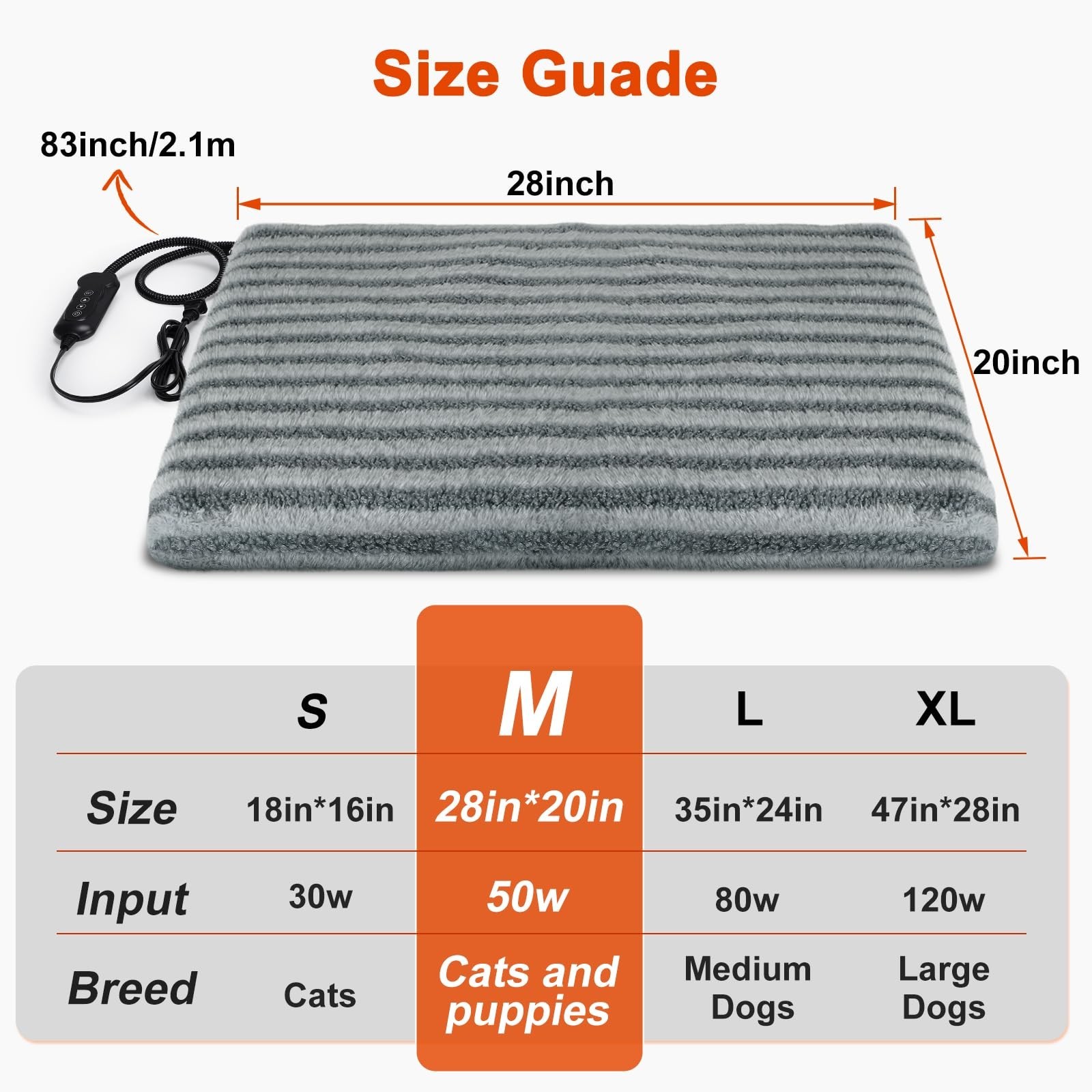 Pet Heating Pad, Waterproof Heated Dog Cat Bed with 11 Adjustable Temperature…
