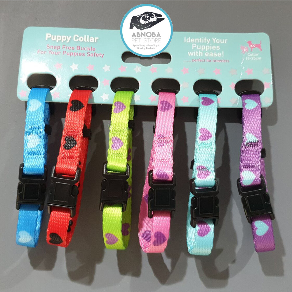Hem & Boo Whelping Collars Identify Puppies With Ease Hearts Spots Stars 2 sizes