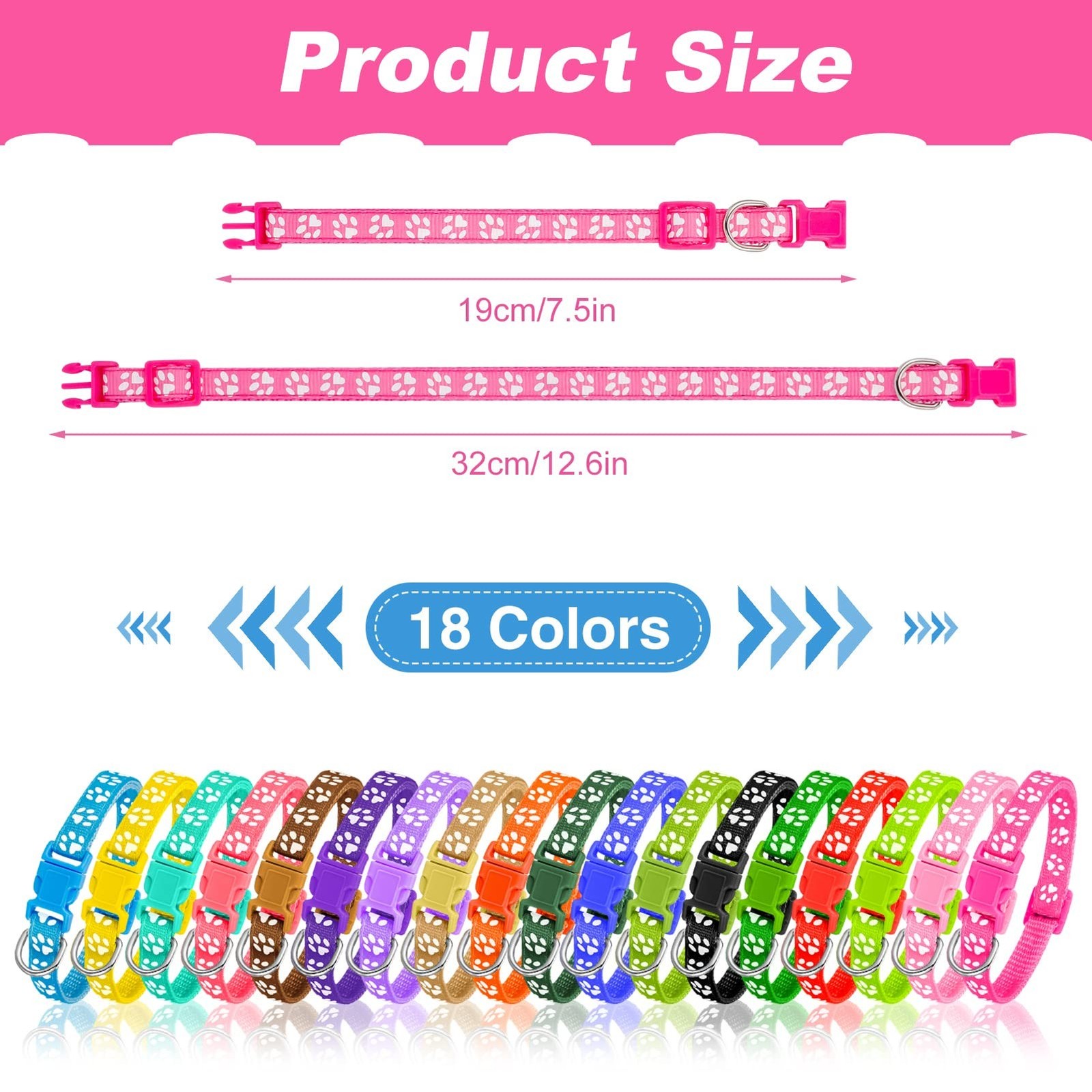 BOUMUSOE 18 Pcs Puppy Collars for Litter Adjustable Puppy Whelping Collars So…