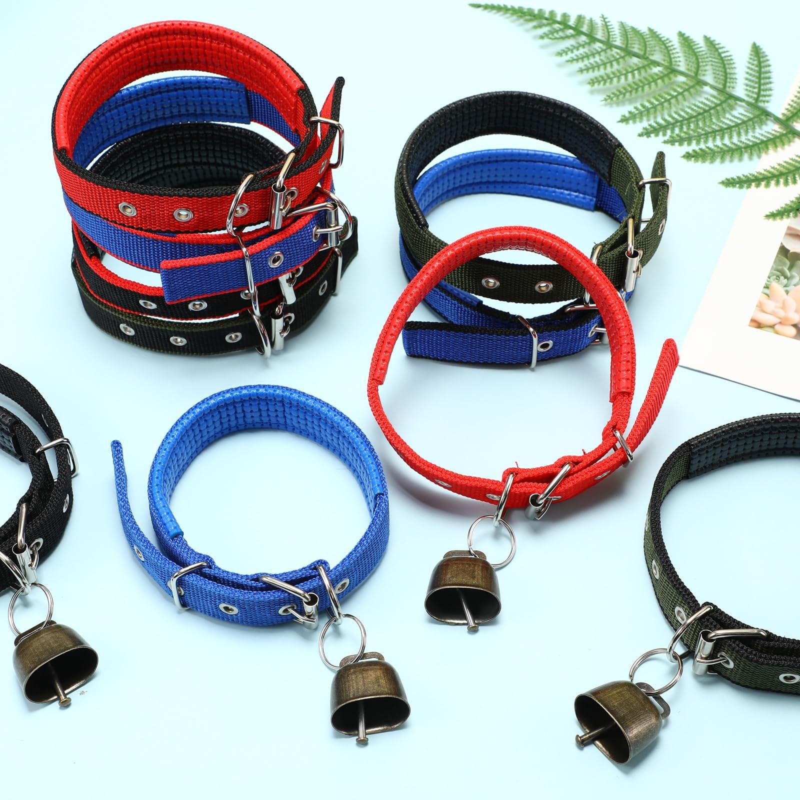10 Sets Adjustable Small Goat Collars with Bells Cow Horse Sheep Copper Bronz…
