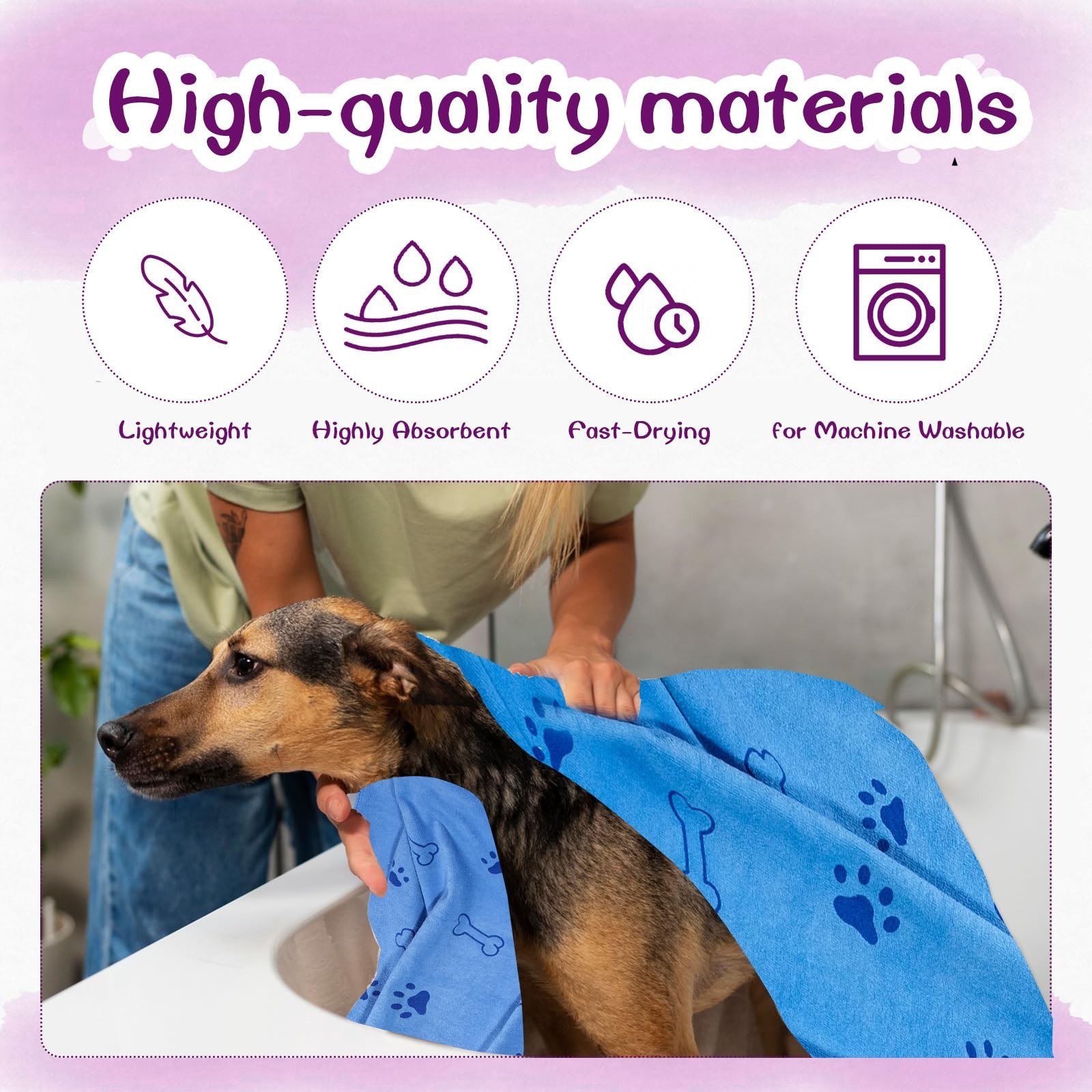 30 Pcs Dog Towels for Drying Dogs Bulk 20 x 40 Inch Quick Drying Pet Bath Tow…