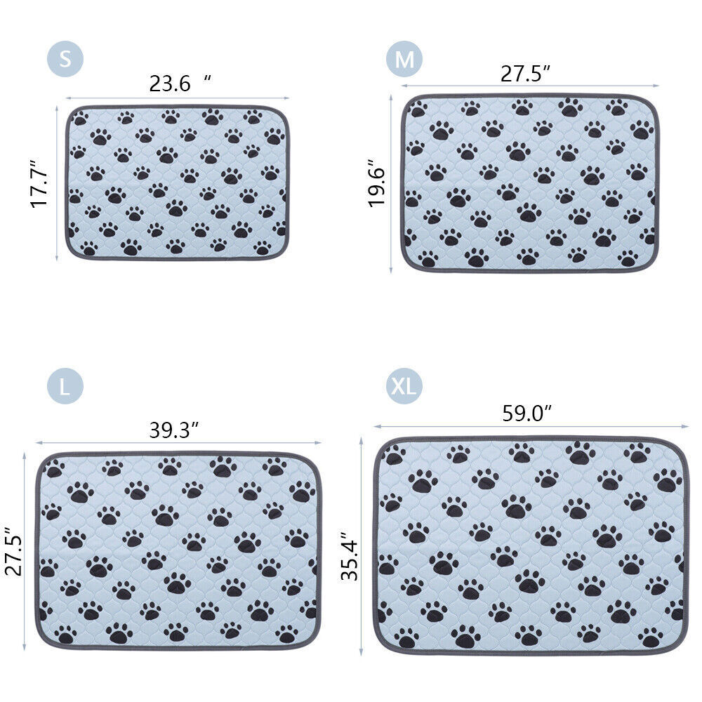 Reusable Pets Pee Pads Mat Washable Puppy House Training Pads 4 Size 4 Colors