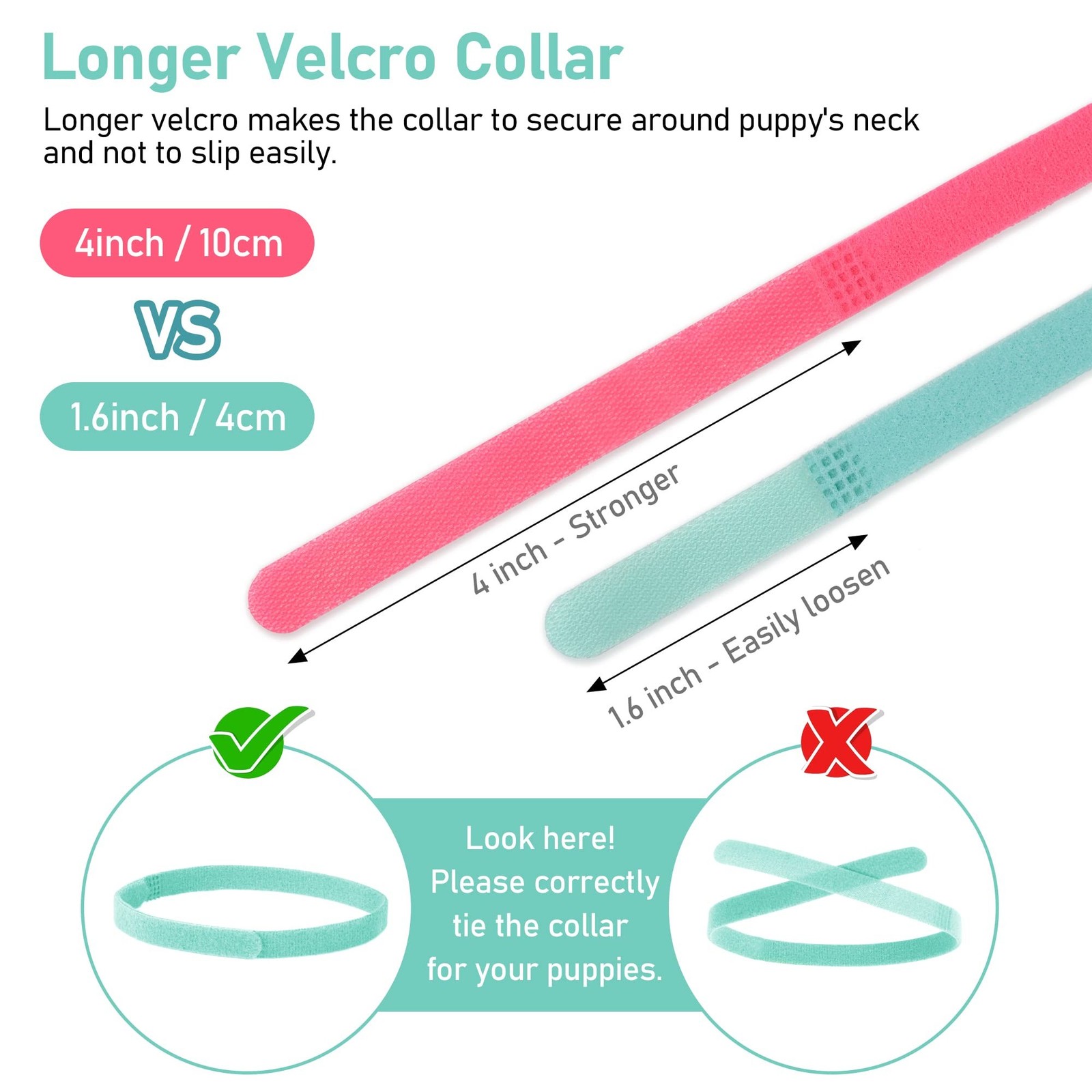 GAMUDA 15Pcs Newborn Puppy Collars, Super Soft Nylon Adjustable Whelping ID B…