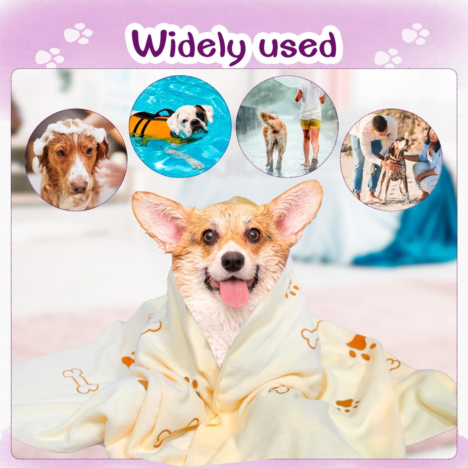 30 Pcs Dog Towels for Drying Dogs Bulk 20 x 40 Inch Quick Drying Pet Bath Tow…