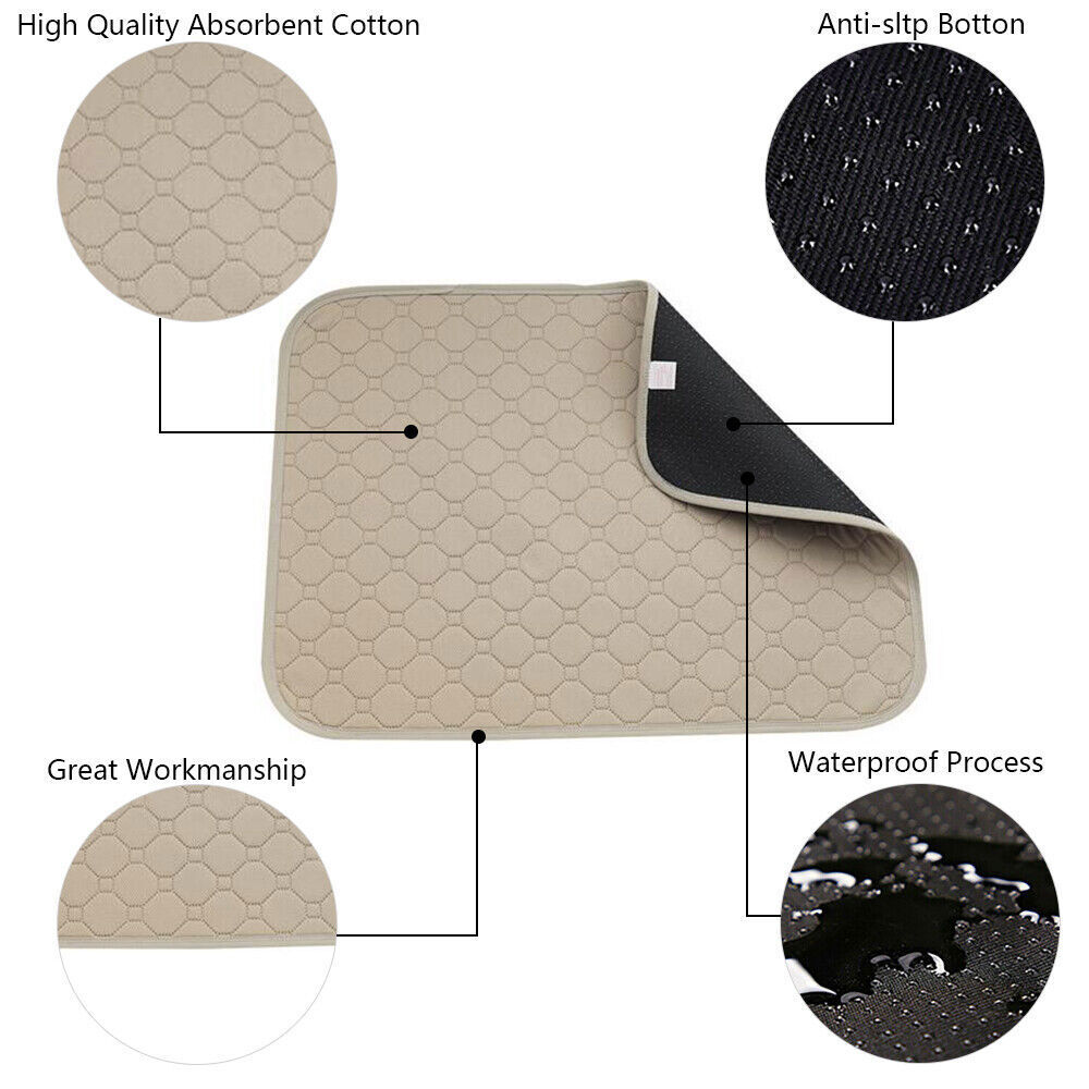 Reusable Pets Pee Pads Mat Washable Puppy House Training Pads 4 Size 4 Colors