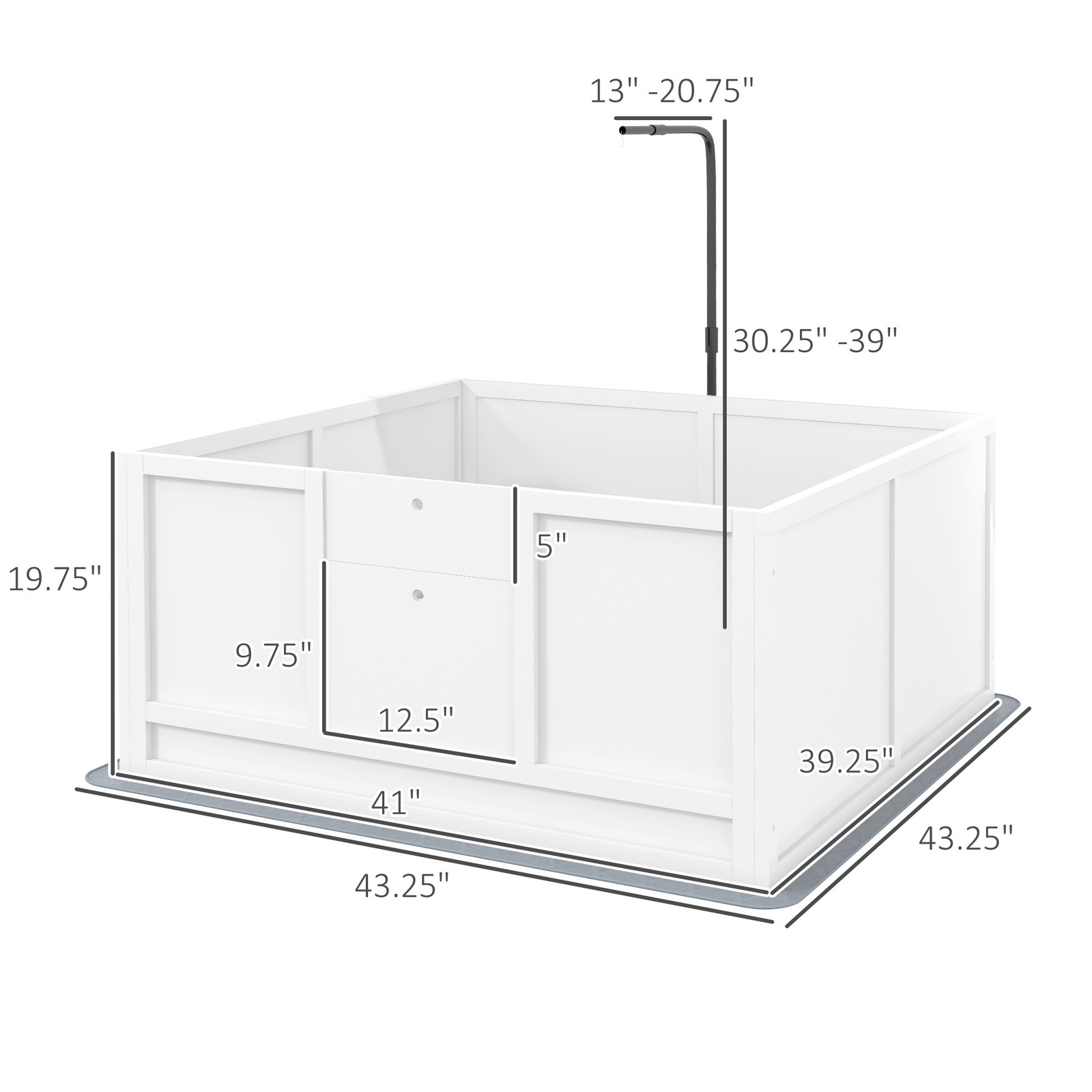 Whelping Box for Dogs with Pee Pad, Pet Playpen, 41″ x 39″