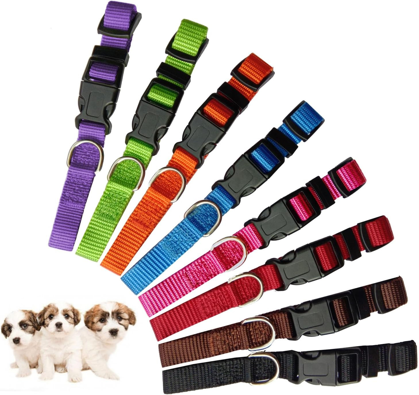 Puppy ID Collars Identification Whelping Super Soft Nylon Adjustable Breakaway N