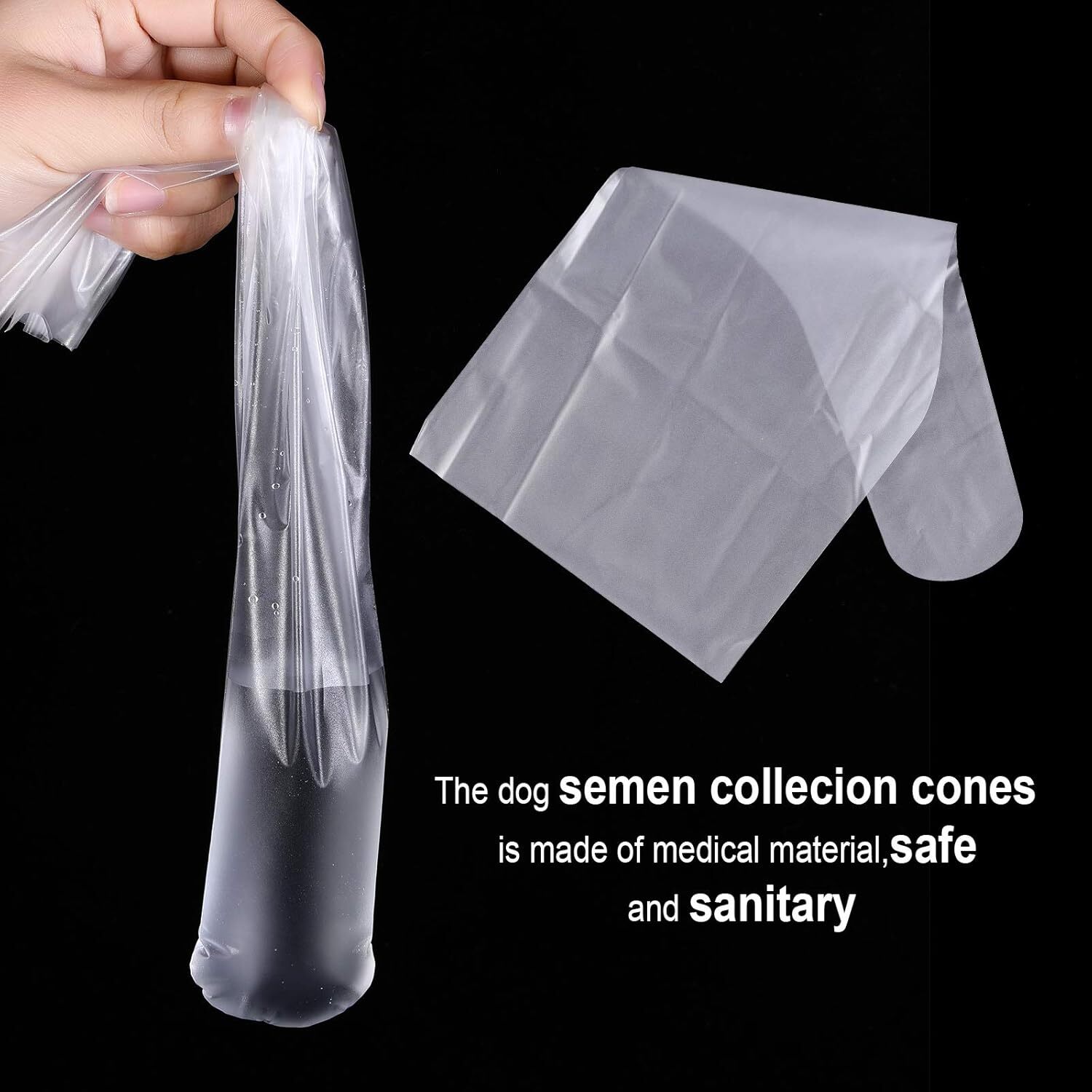 100 Pieces Canine Semen Collection Cones Disposable Semen Collection Bag for Dog