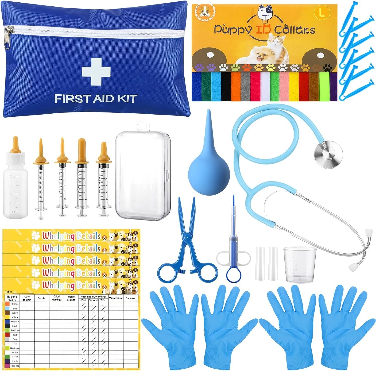 48-Piece Veterinary Approved Puppy Whelping Kit with Feeding and Care Essentials