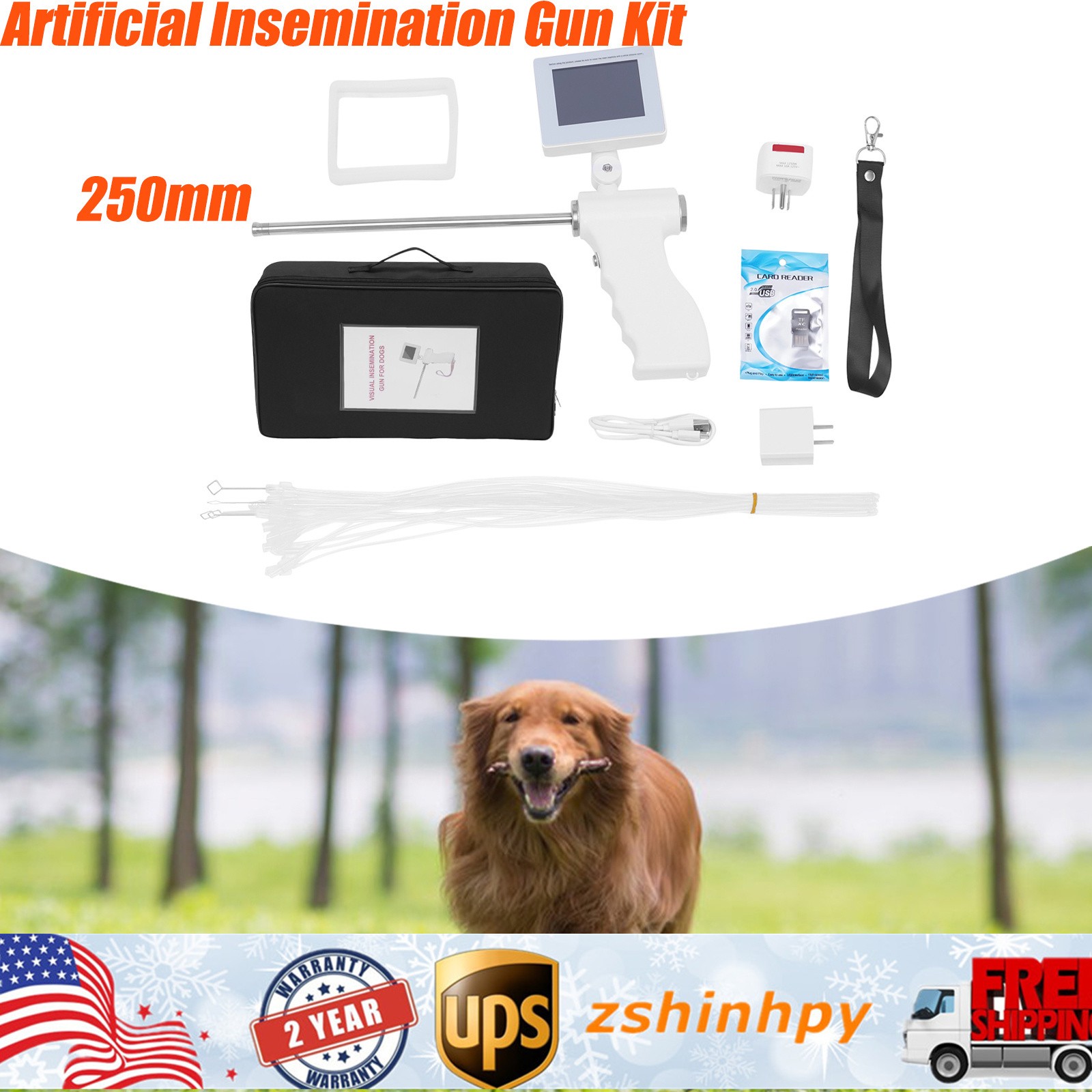 Visual Dog Artificial Insemination Gun Kit AI Breeding Machine Waterproof Camera