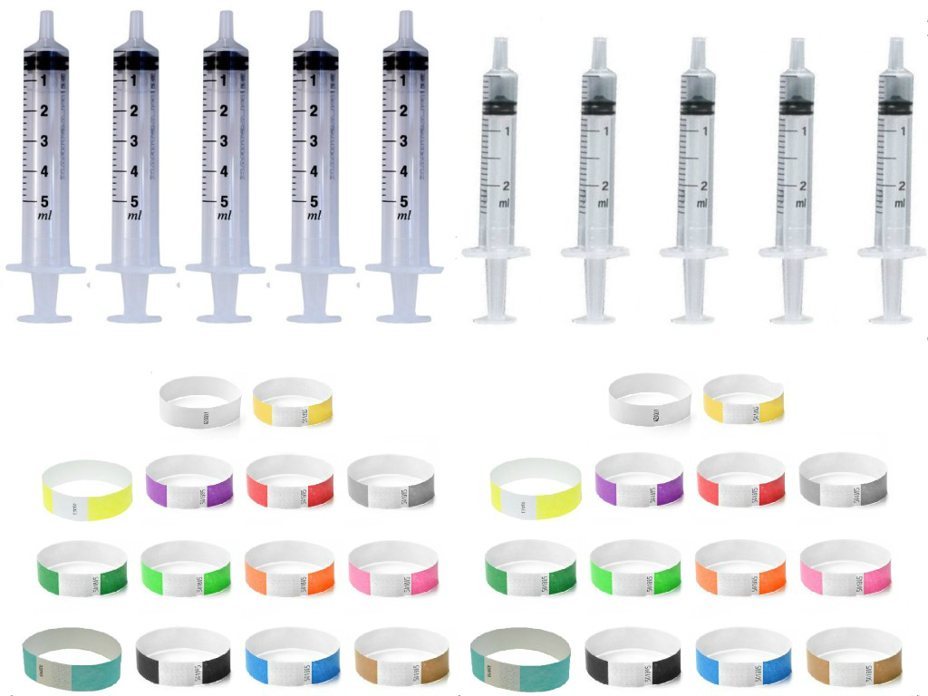 Puppy Dog Kitten Sterile 10 Feeding milk Syringe Set Whelping ID band Collars