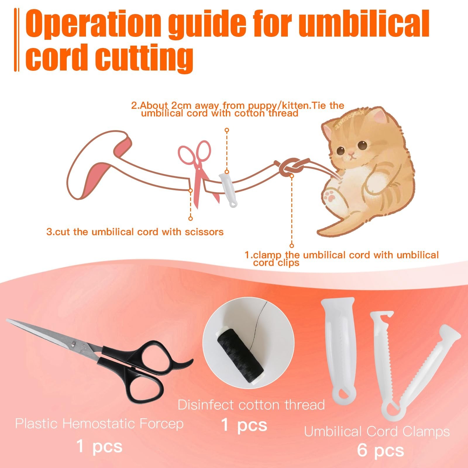 Whelping Kit for Puppies & Kittens – Birthing Supplies, Feeding Set & Collars