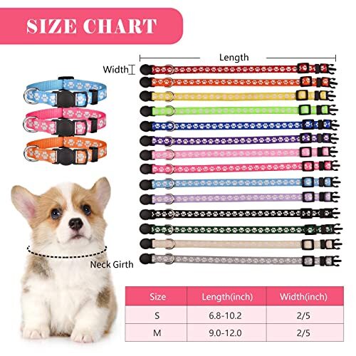 14 PCPuppy Collars for Litter Puppy ID Collars Glow in The Dark S