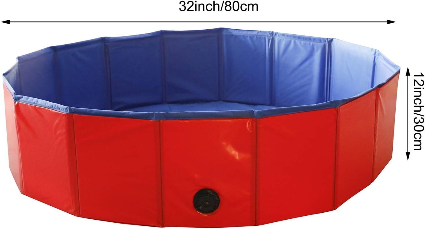 Sturdy Strong Portable Red Whelping Pool – Durable PVC – 32″ Dia.x12″ H