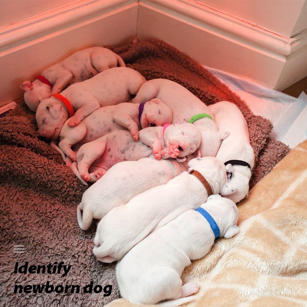 15 Colors Puppy ID Collars Whelping Dog Band Newborn Soft Fabric Identification
