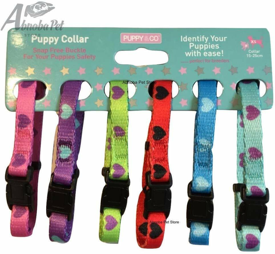 Hem & Boo HEARTS & STARS Nylon Whelping Collars Identify Puppies With Ease 12pk