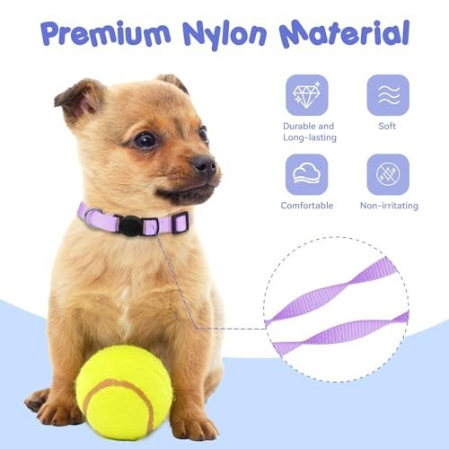 Puppy Collars for Litter,Puppy Collars for Small Puppies Soft Nylon Safety Whelp