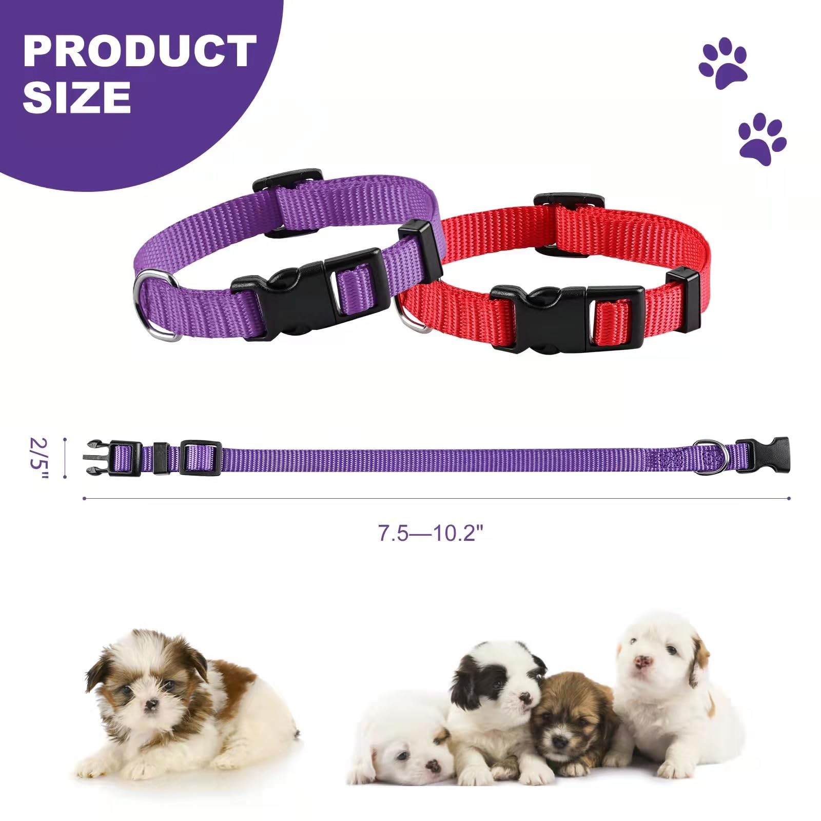 PARTNER Puppy ID Collars Identification Whelping Super Soft Nylon Adjustable …