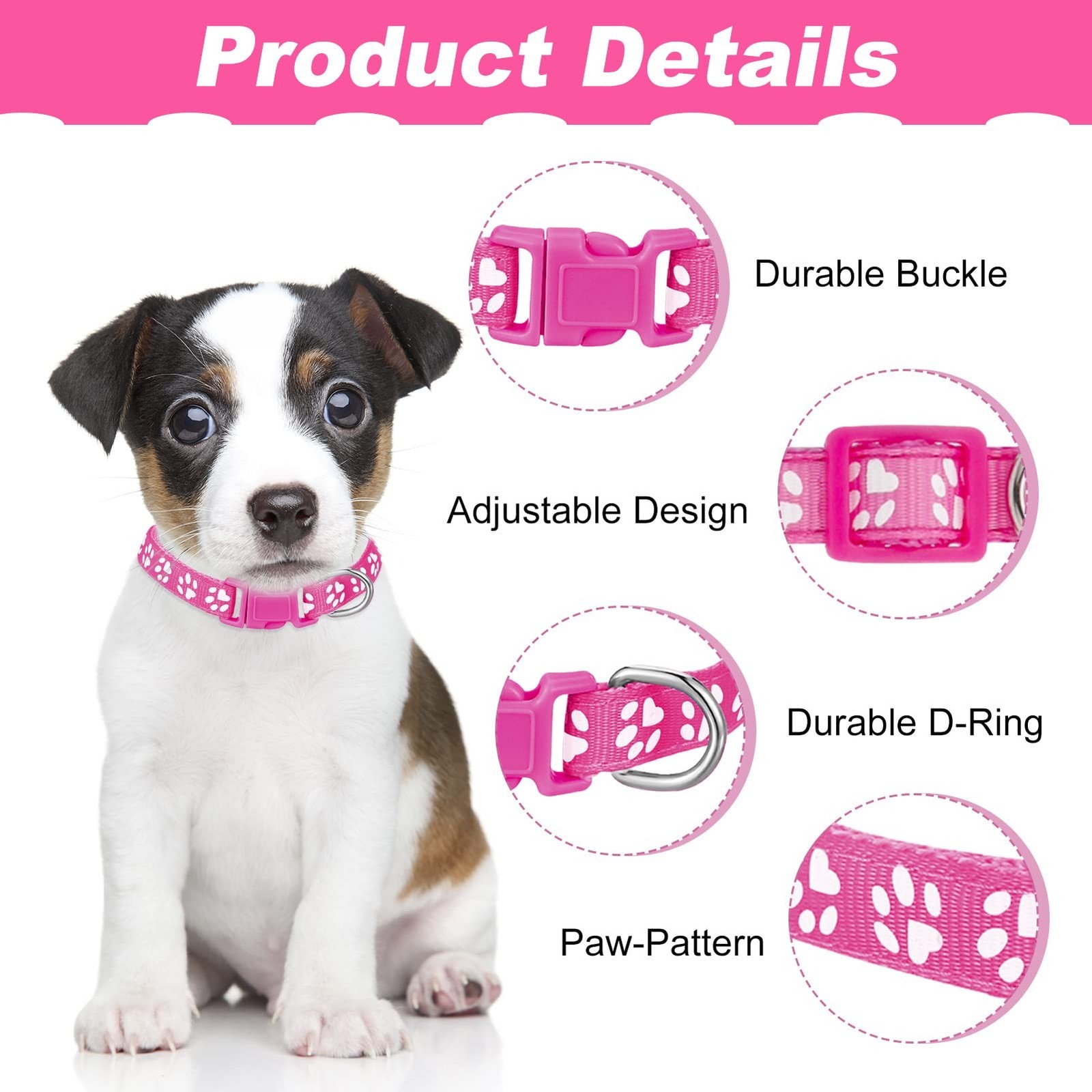 BOUMUSOE 18 Pcs Puppy Collars for Litter Adjustable Puppy Whelping Collars So…