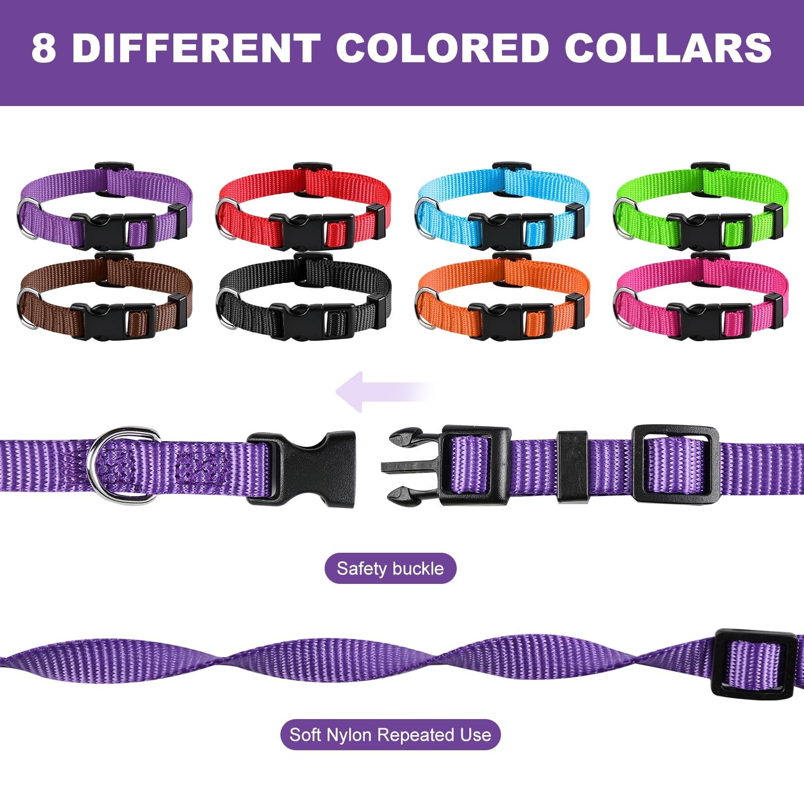 PARTNER Puppy ID Collars Identification Whelping Super Soft Nylon Adjustable …