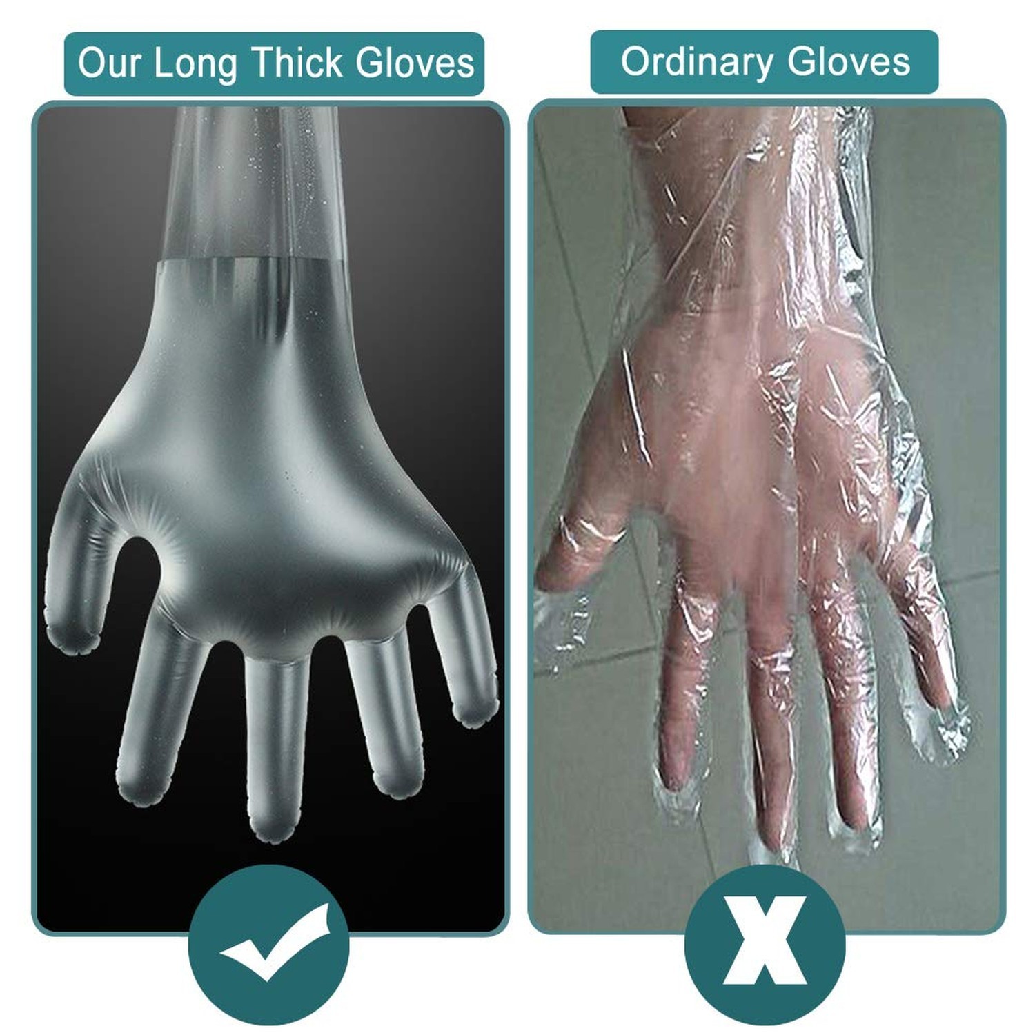 50Pcs Veterinary Insemination Rectal Long Gloves Disposable Plastic Full Arm …