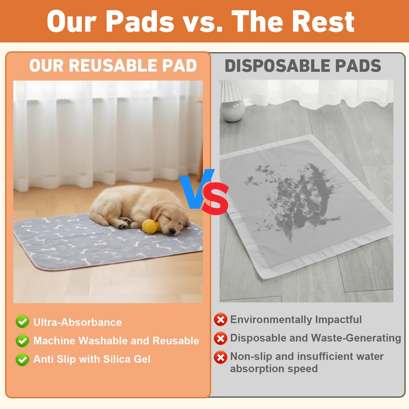 Puppy Pee Pads with Pheromones,Forever Pad,Washable Pee Pads for Dogs,Reusabl…