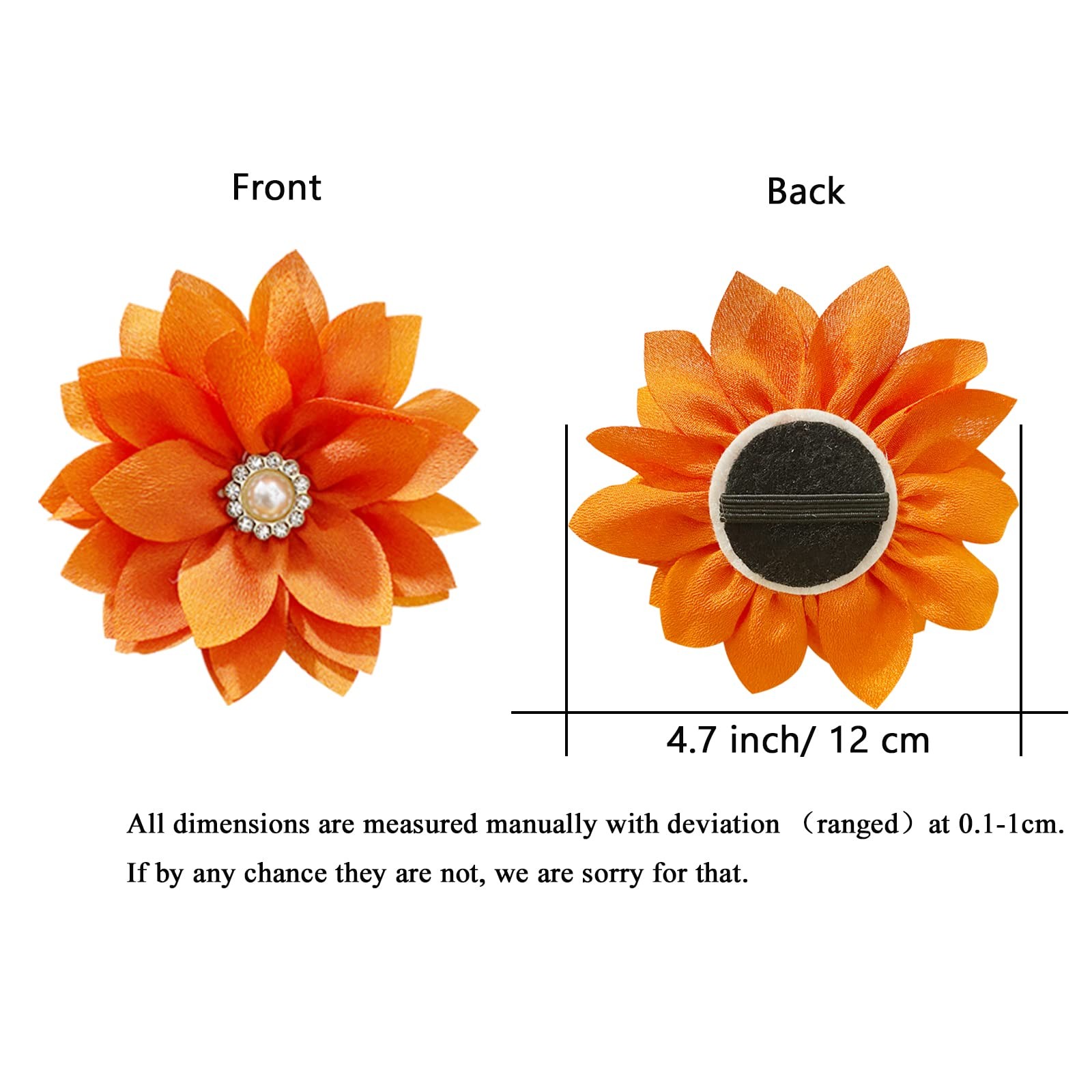 IVIA PET Collar Flowers with Pearl, 20 Pcs Dog Bow Large, Multicolor
