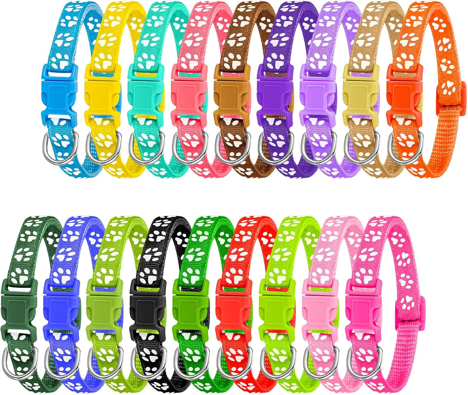 18 Pcs Puppy Collars for Litter Adjustable Puppy Whelping Collars Soft Nylon Pup