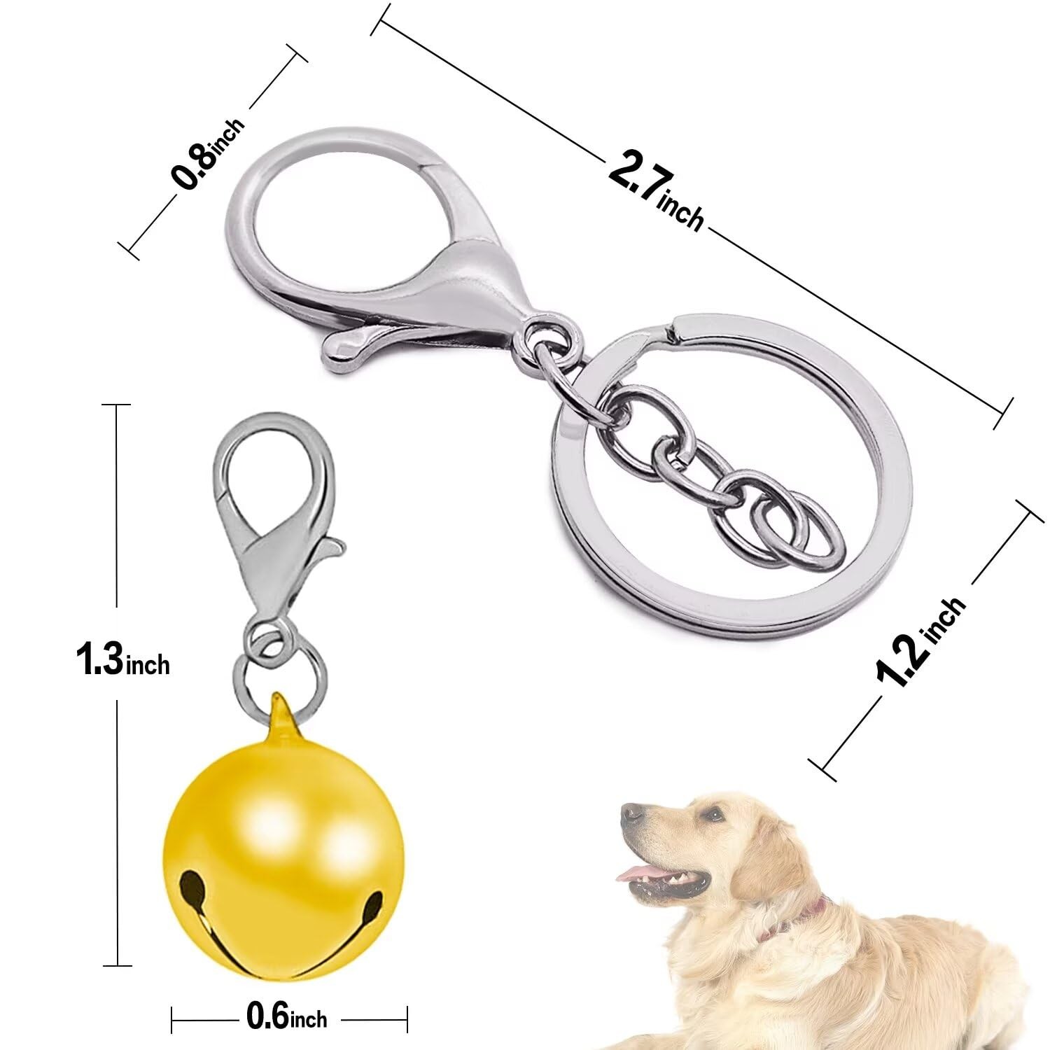 Aoche Pet Bells for Dog Cat Collar 6 pack,Charm X-Small, Multi-color
