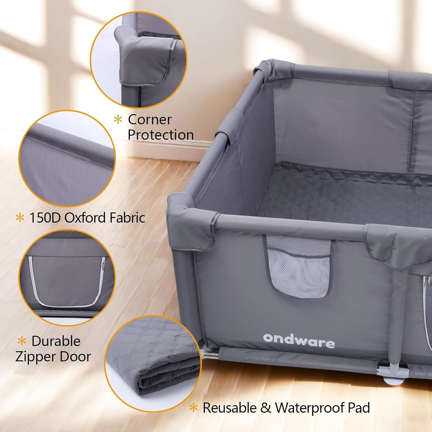 Dog Whelping Box 48 x 48 x 18in with Urine Pad Dogs Puppies Soft & Breathable