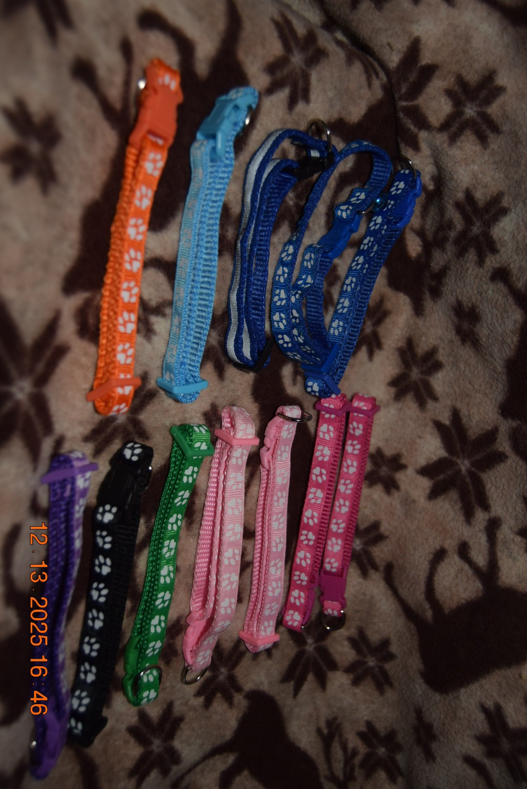 LOT(12)Soft Nylon Puppy ID Collars (Adjustable) Whelping LOCKING (NEW/USED)
