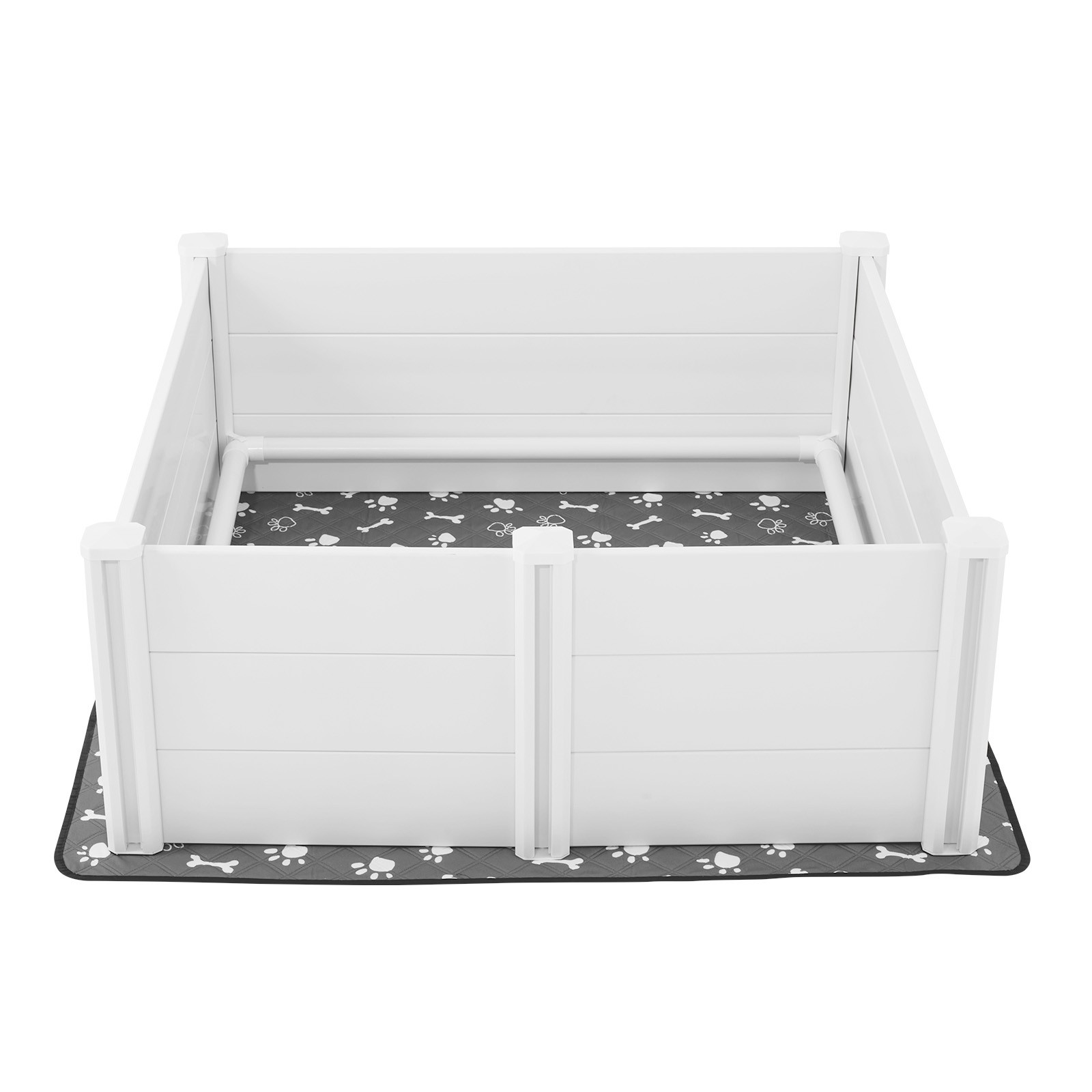 Dog Whelping Box 48 x 48 x 18.1 inch with Height Adjustable Door for Large Dogs