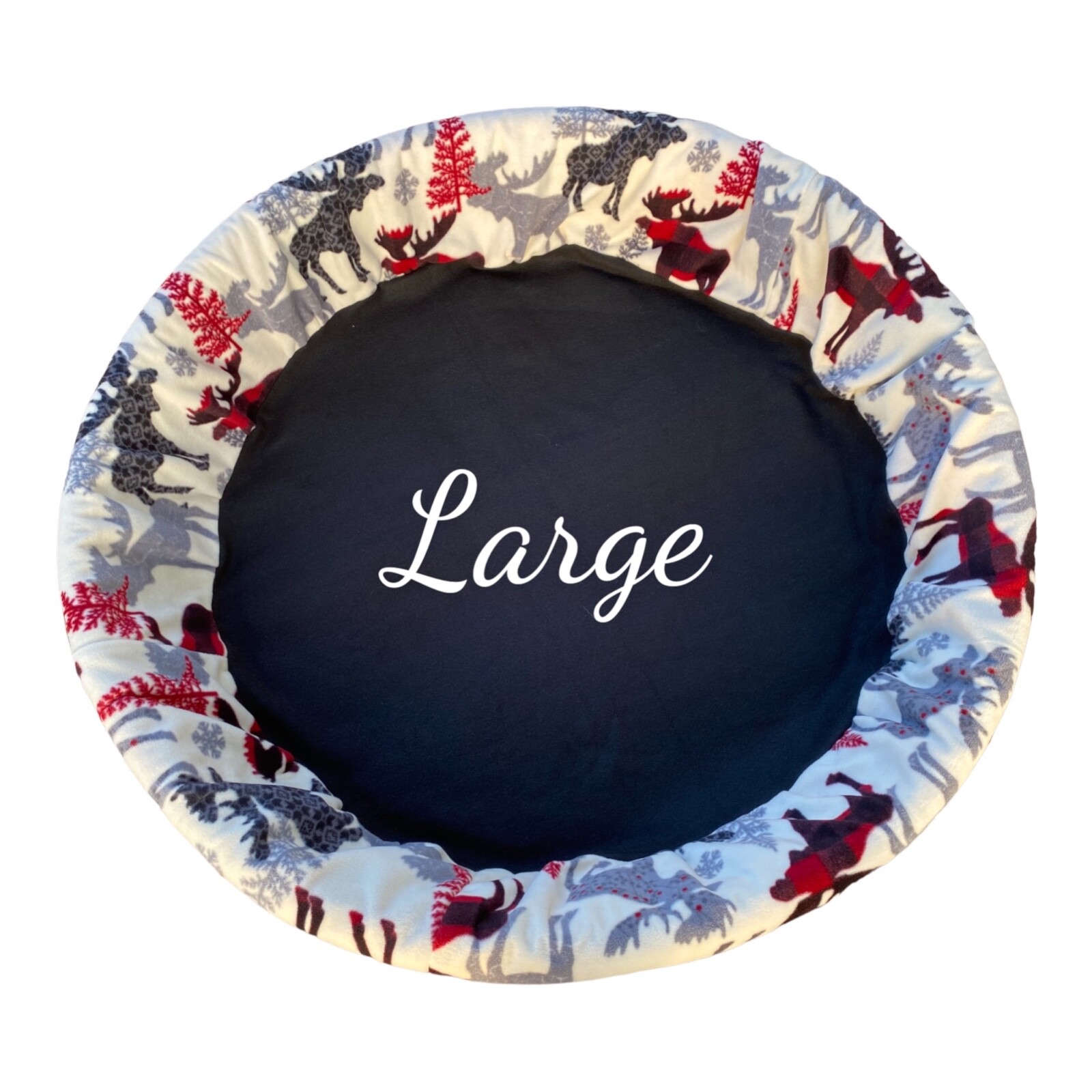 LARGE “Red Forest Moose” Handmade Fleece Whelping Kiddie Pool Liner for Puppies