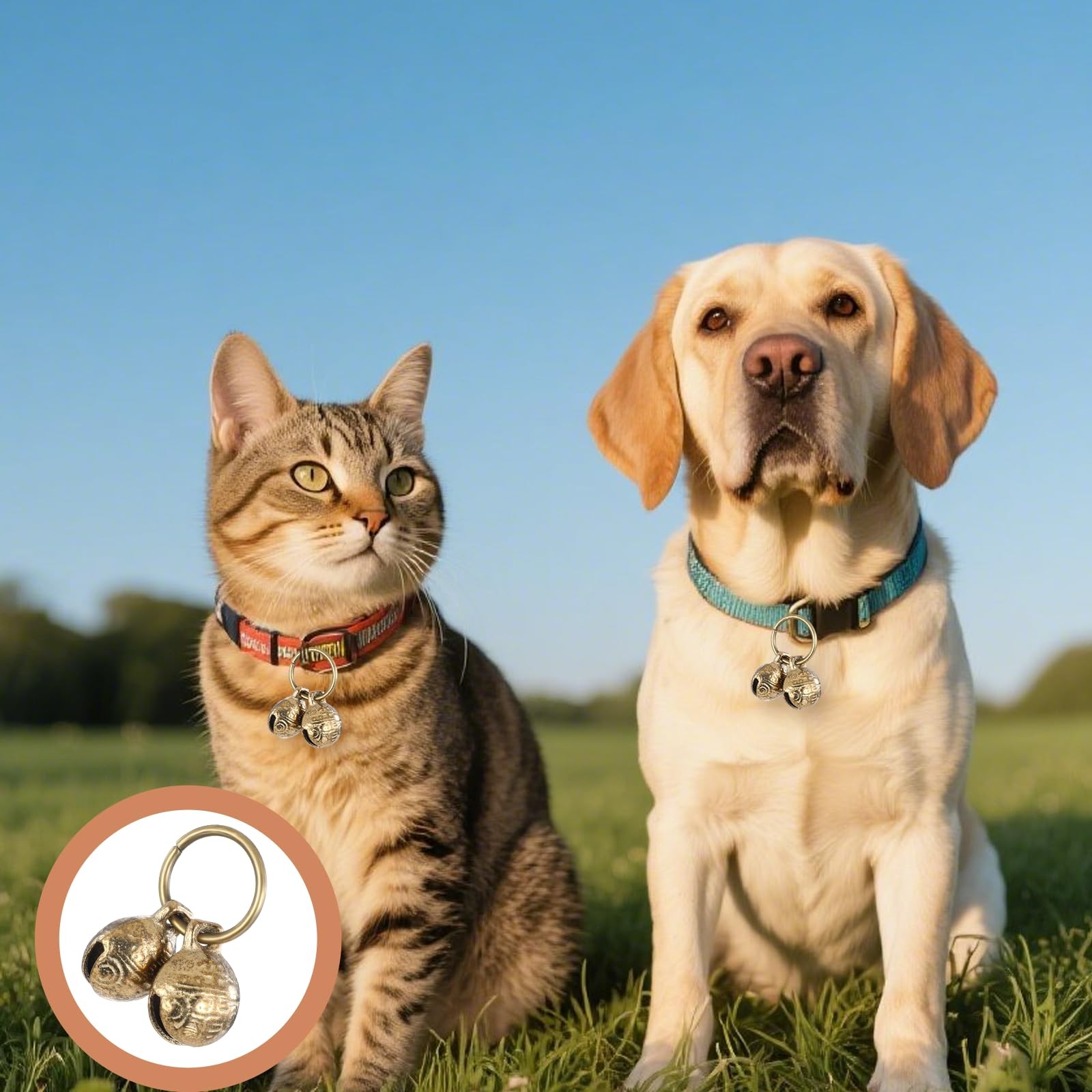 4 Pcs Small Brass Bells for Dog Collar Copper Bell Pet Collar Accessories
