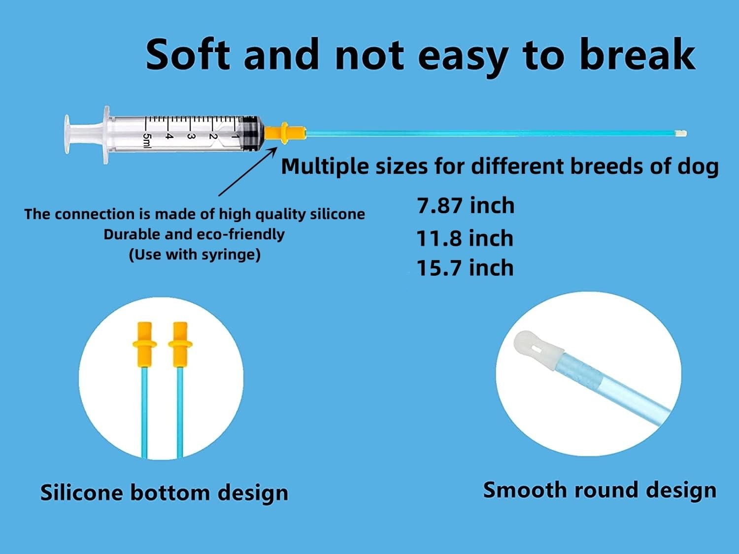 ROPUKEY 5 Set Dog AI Artificial Insemination Small Breeds (7.87 inch), blue