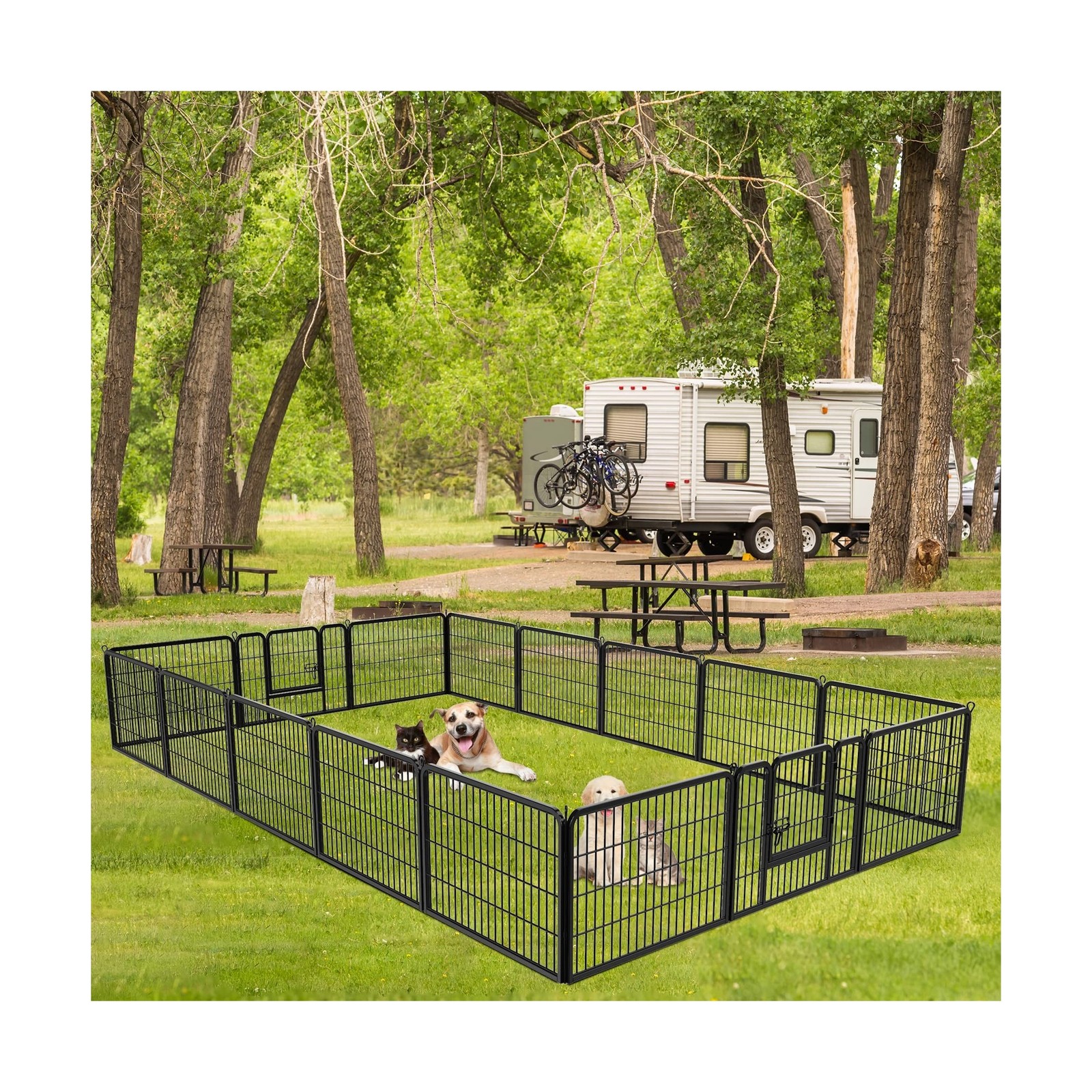 Dog Pen Pet Playpen Kennel Fence Outdoor Indoor Play Yard Puppy Exercise Barr…