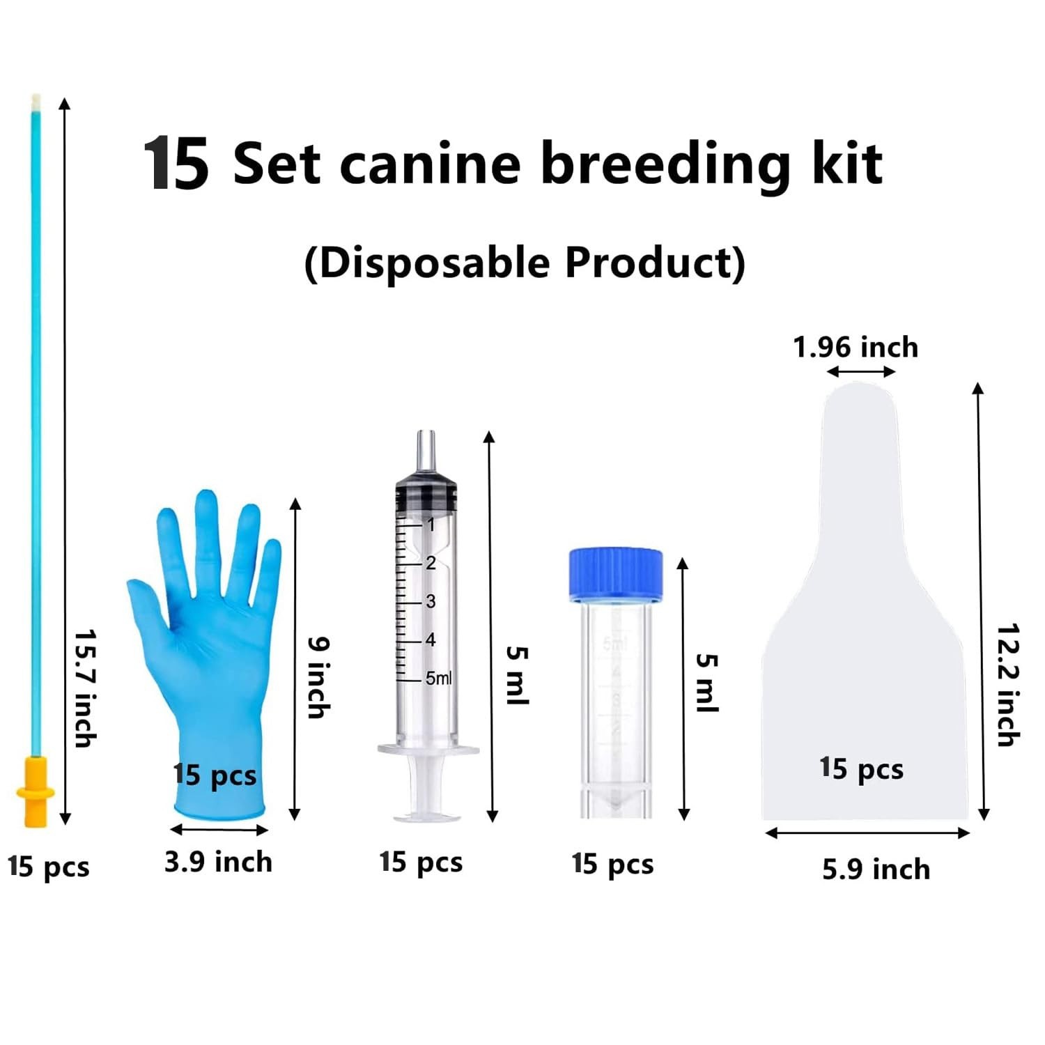15 Set Dog Breeding Kit – AI Artificial Insemination Supplies for Large Breeds