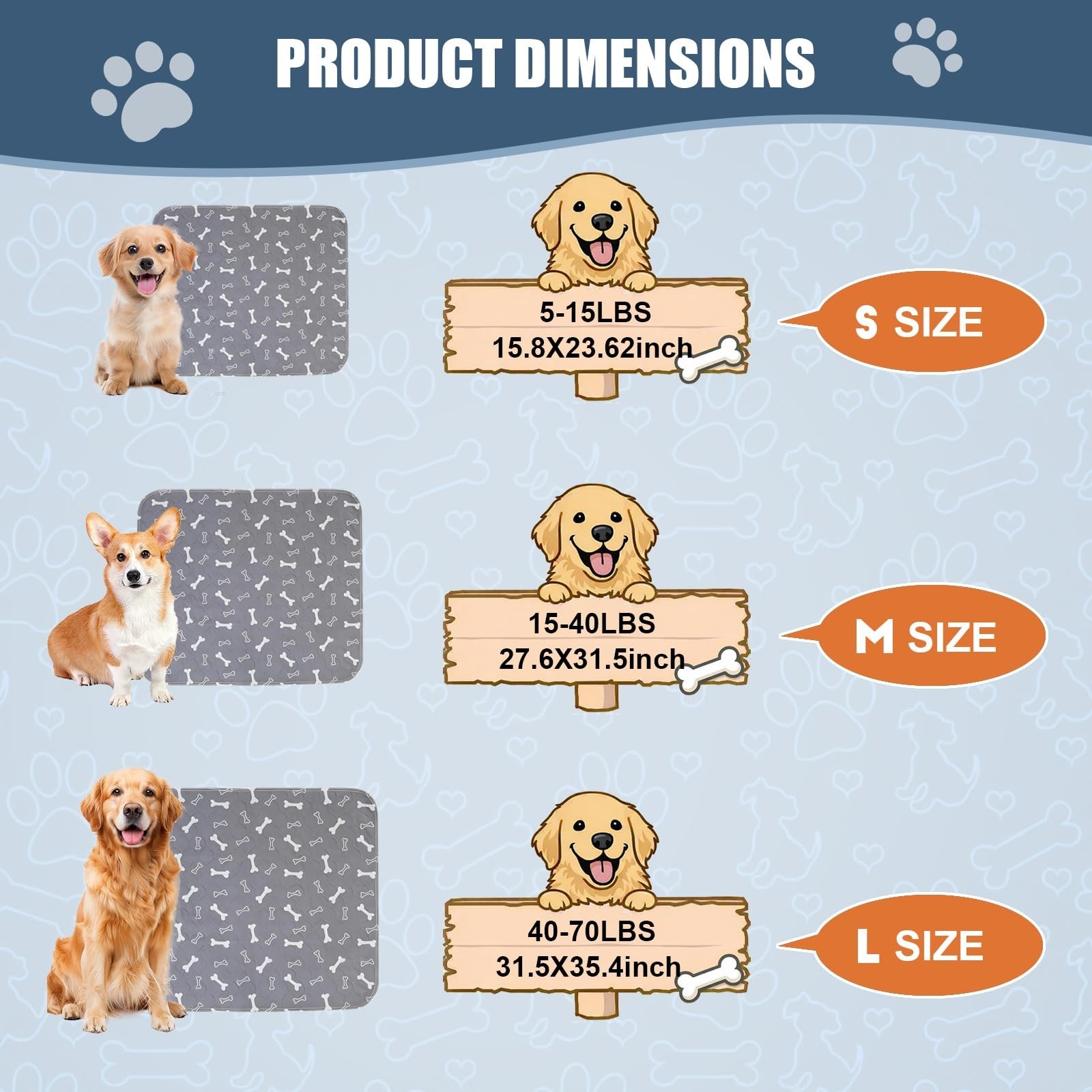 Puppy Pee Pads with Pheromones,Washable and Reusable Pee Pads for Dogs,Waterp…