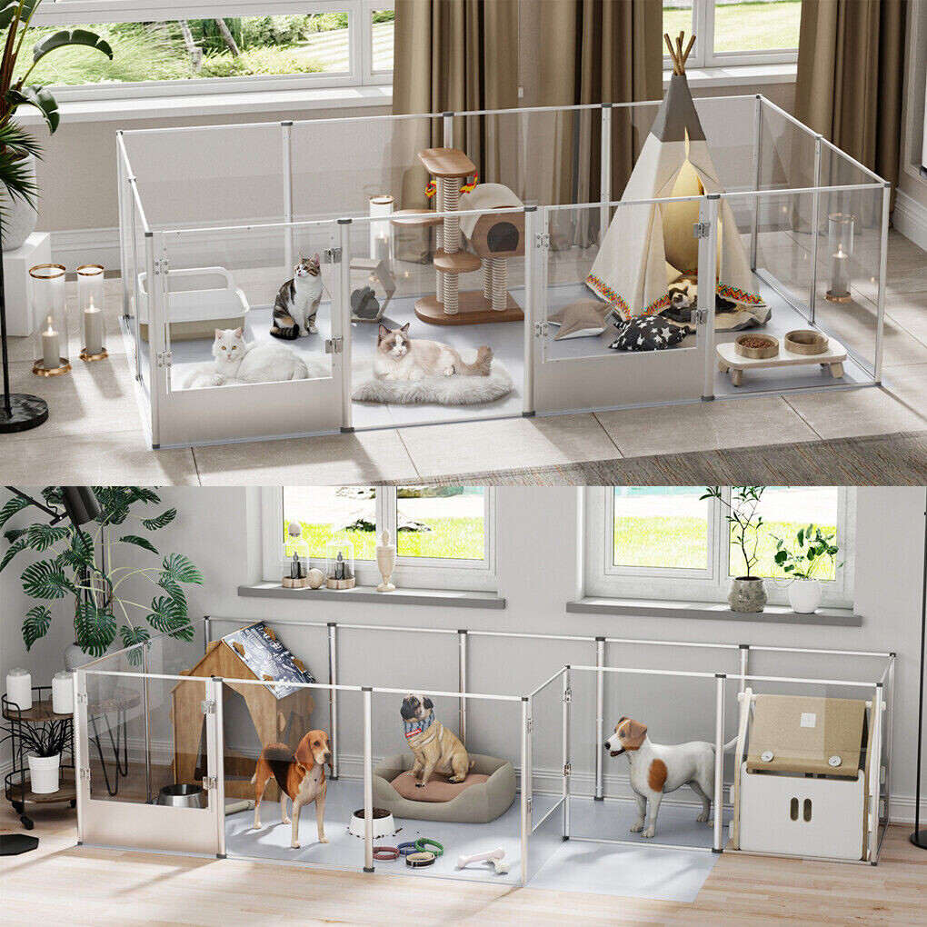XXL Large Sleek Acrylic Dog Whelping Pen Box Safest Pet Enclosure Fertility Cage