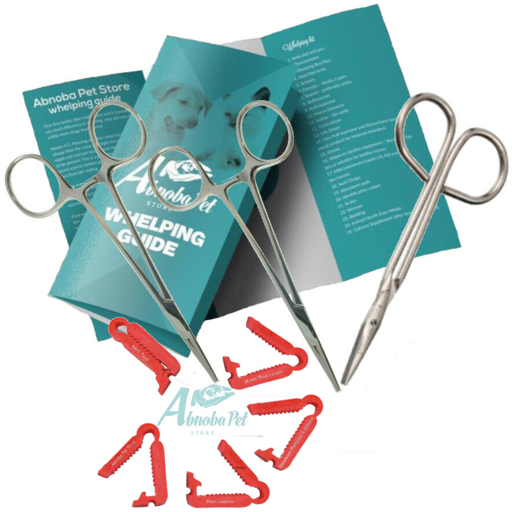 ALPHA DOG Puppy Kitten Whelping Kit – Forceps Scissors XS Reusable Cord Clamps