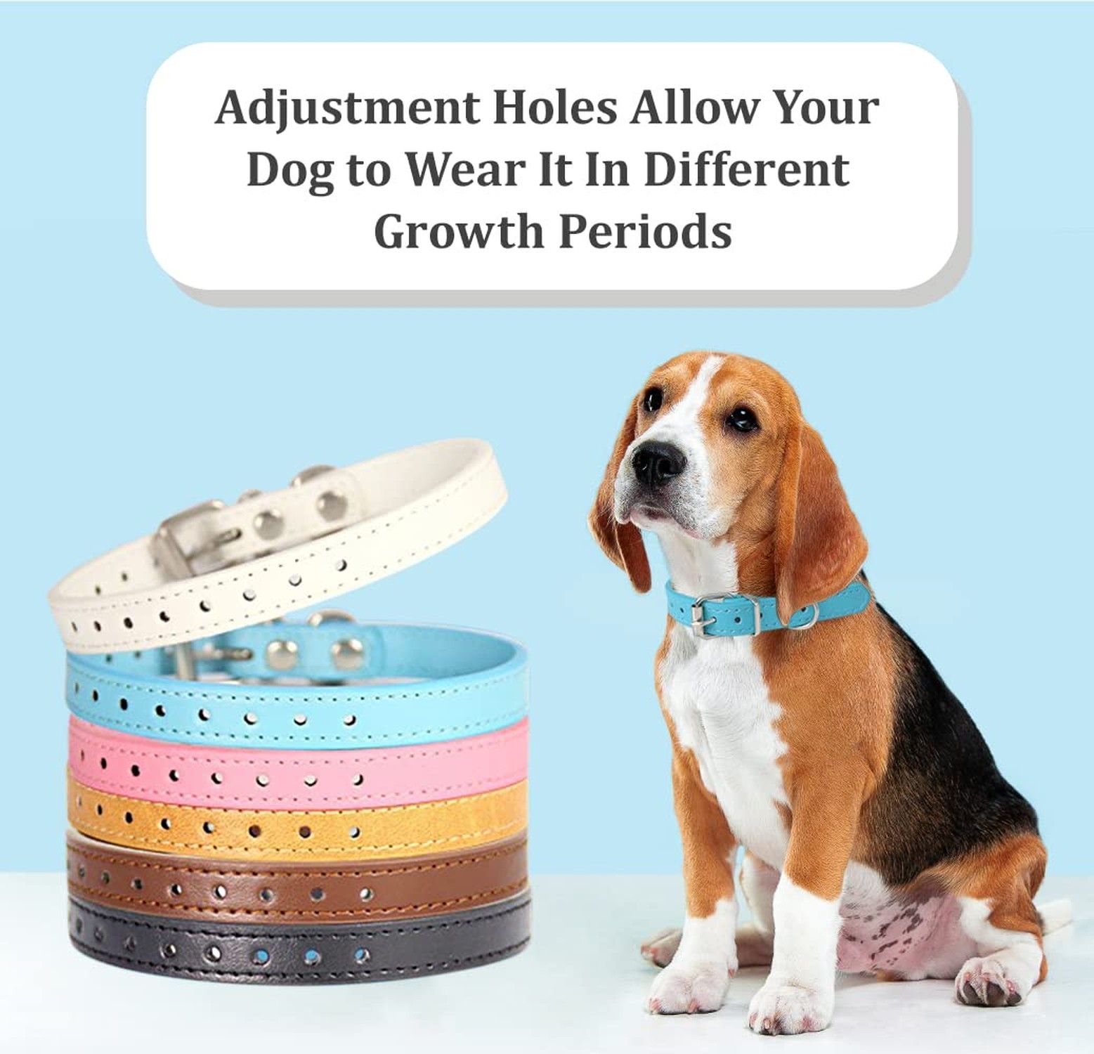 Puppy Collars for Litter – 14 Color Adjustable ID Collar Identification Leath…